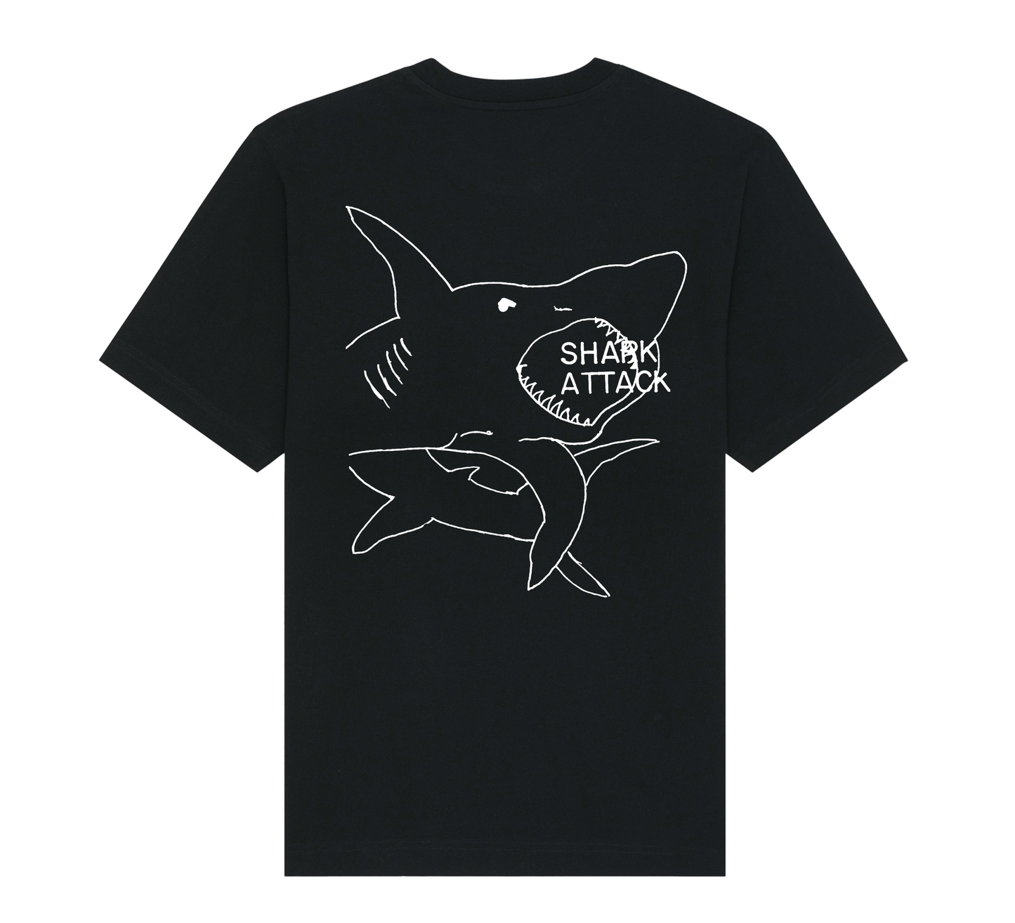 Shark Attack Relaxed Heavy Tee - Black